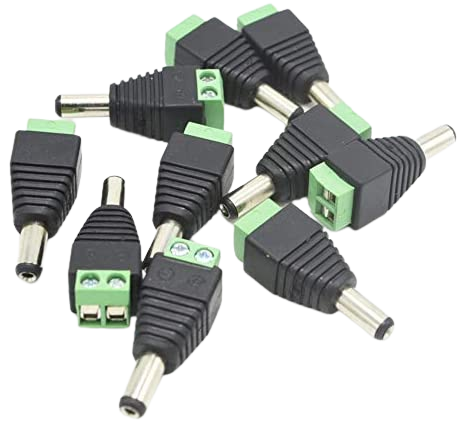 GENERIC SET OF 10 X CCTV MALE POWER CONNECTOR WITH SCREWS - NEW