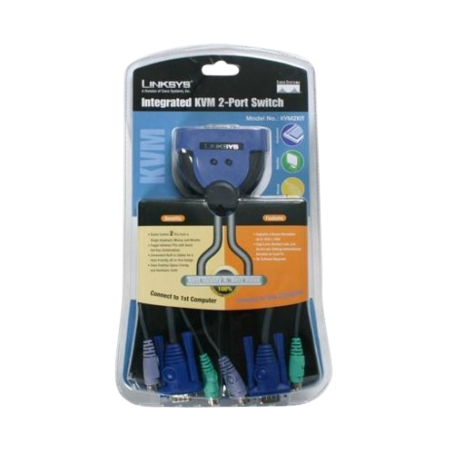 LINKSYS KVM SWITCH 2WAY PS2 KVM2KIT - NEW 2YW