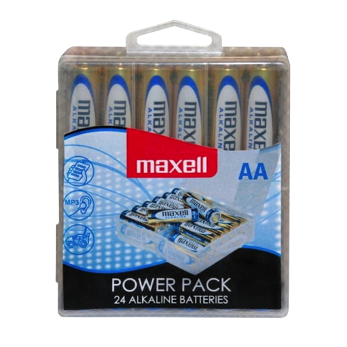 MAXELL BATTERIES AA LR06, 24PCS POWER PACK BATTERY - ALKALINE - NEW