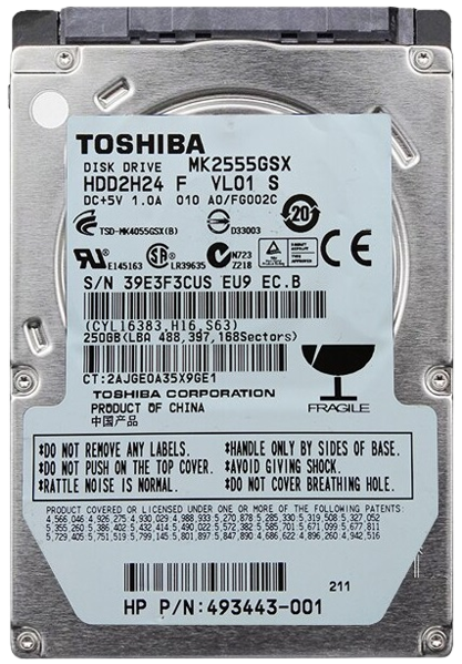 VA HDD HGST SATA 2.5" 250GB 7200RPM - PULLED RFB 1YW